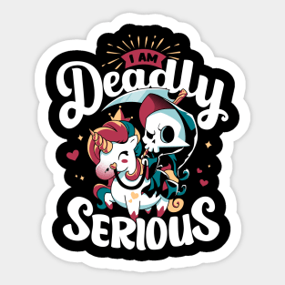 Deadly Serious - Grim Reaper's Unicorn Sticker